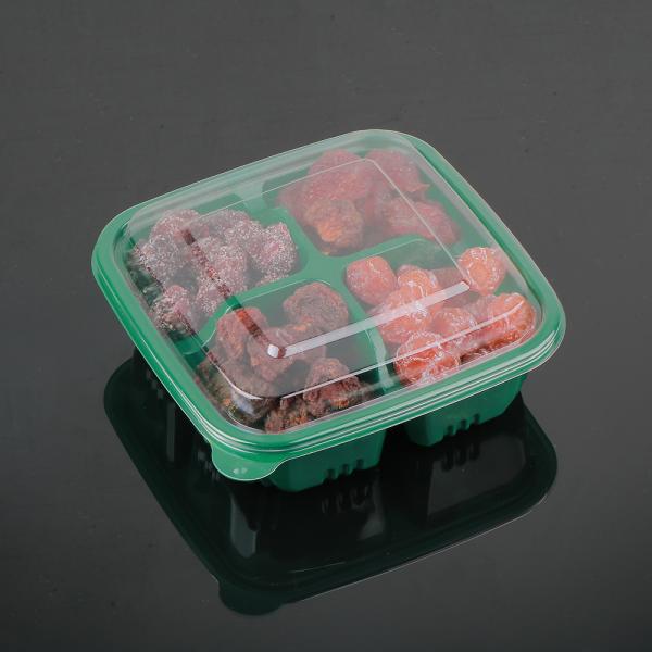 Green Square Pastry Tray Disposable Plastic Dessert Containers