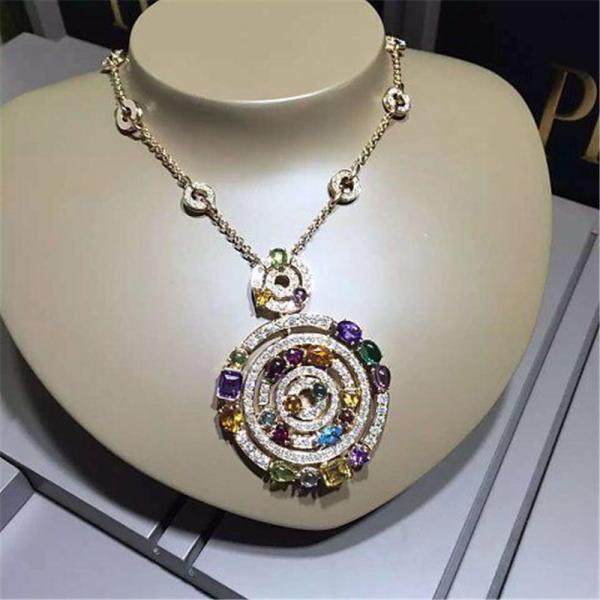 Luxury jewe factory necklace 18k gold white gold yellow gold rose gold gem diamond  necklace