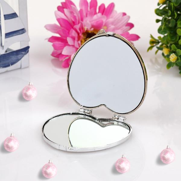 Every day Fashion Design Style Small Folding Heart Shaped Cosmetic Fold Vanity Mirror