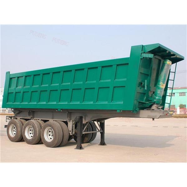 Hydraulic Self Discharge Dump Semi Trailer 8mm Plate Side Wall 6mm 60 Cubic