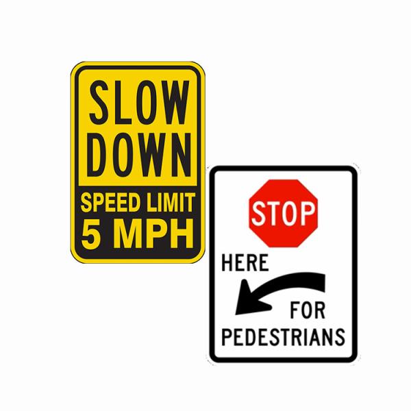 Square Road Safety Pedestrian Crossing Symbol Reflective Traffic Signs