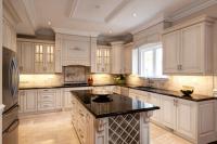 Armarios de cocina de madera reales de piedra del gabinete de vidrio de la sobremesa del nuevo cuarzo negro