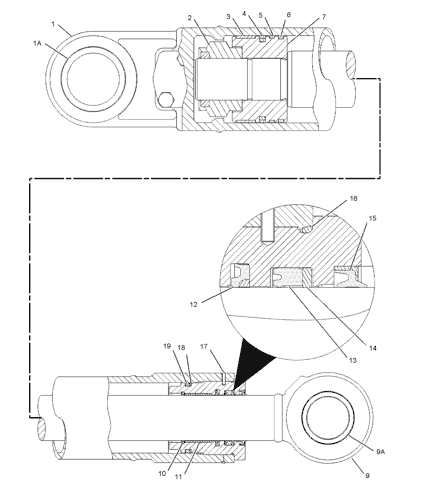 170-9941 reparación de Kit For Excavator Hydraulic Cylinder del sello del cilindro de 1709941 cubos
