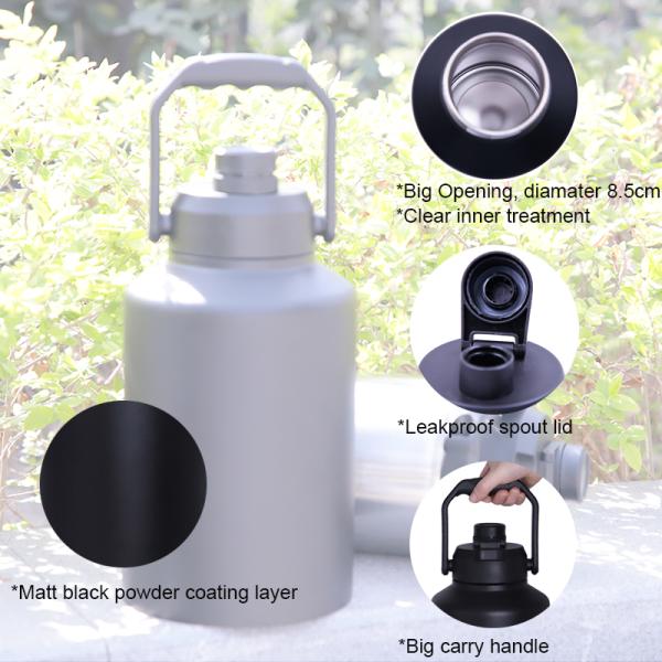 128oz Vacuum Insulated Stainless Steel Water Bottle Leakproof Drink