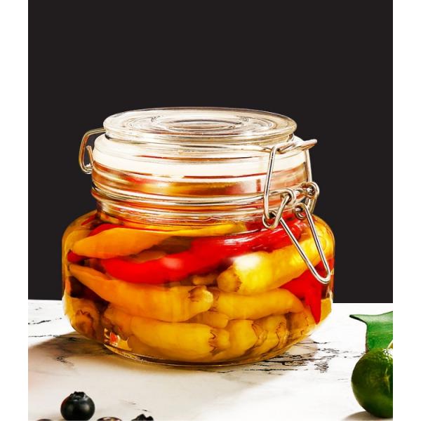 Банки 700ml 500ml хранения еды кнопки нержавеющей стали воздухонепроницаемые стеклянные