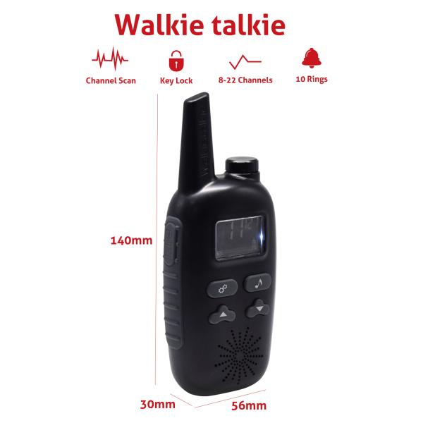 0.5W walkie talkie 3-5km Batería recargable de rango extendido para niños Walkie Talkies fabricante- 8/22 canal portátil de dos vías de radio pantalla LCD