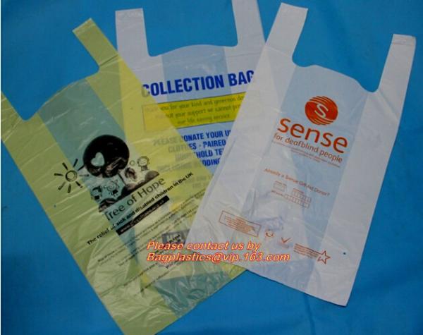 Biodegradable Reusable Plastic T-Shirt Bag Eco Friendly Compostable Grocery Shopping Thank You Recyclable Trash Basket