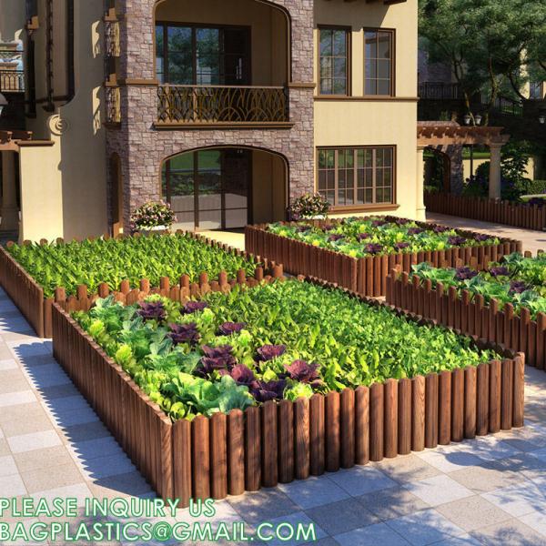 Landscaping Outdoor Plastic Mock Wooden Fence Garden Backyard Border Edging Decorative Garden Fences Fencing