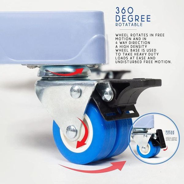 High Quality OEM ODM Customized 2 Inch 50mm Zinc Coated Steel Dual Twin Wheel Casters With Brake