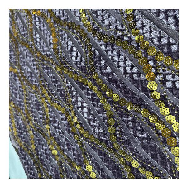 Moroccan Style Embroidery Sofa Fabric Upholstery Cotton Polyester Embroidery Lace Fabric Sequin Embroidery Fabric