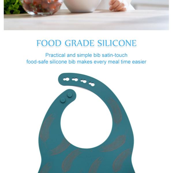 Easily Wipes Crumb Catcher BHD Customized Waterproof Bibs For Toddlers