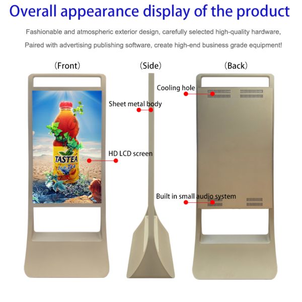 55 Inch 4K HDR Floor Standing Digital Display With Cloud Management And Anti Tip Design