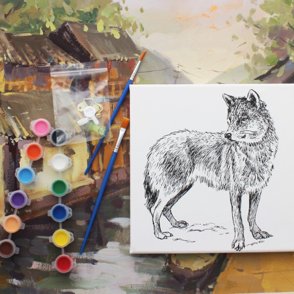 factory price wholesale printing stretched canvas with watercolor set for kids