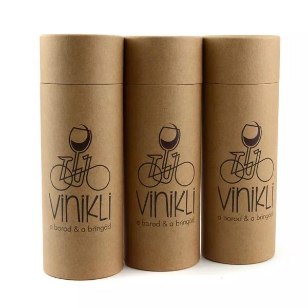 Custom Wine Cardboard Tube Packaging Round Kraft Paper Food Tube