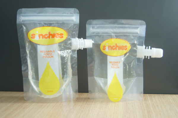 Colorful Baby Food Spout Pouch Packaging With Zipper Reclosable