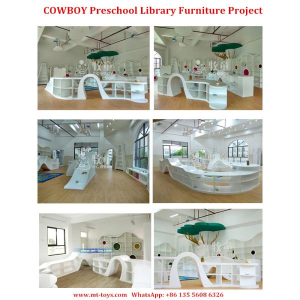 China supplies children kindergarten school wooden MDF library furniture for reading room