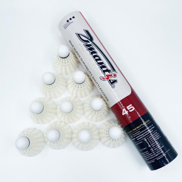 Stable Durable Nature Goose Feather Hybrid Badminton Shuttlecock With 2 Layer Pu Cork
