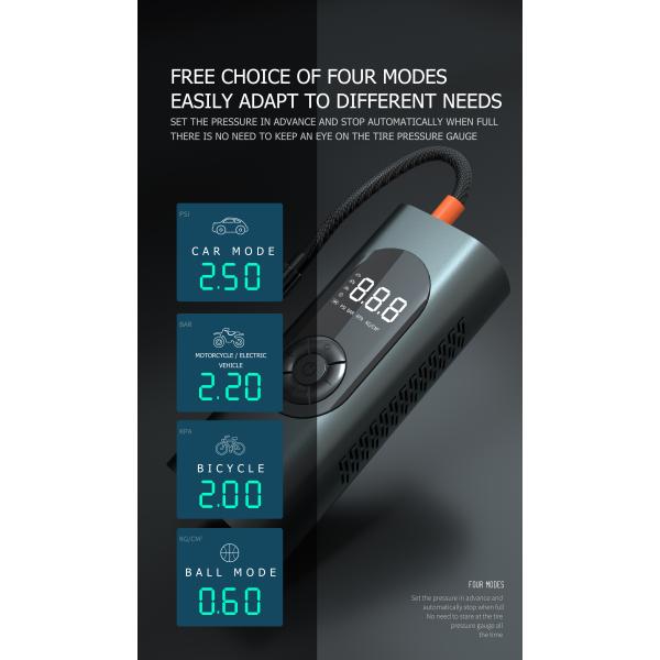 YANTU AM32 Metal 150PSI Wireless Bike Portable Air Compressor with Powerbank Machine