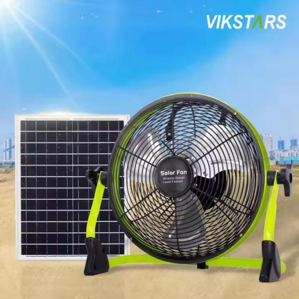 Outdoor Portable Fan Rechargeable Household Emergency 12 Inches 14 Inches Solar Floor Fan Quiet Solar Power Fan