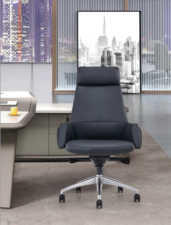Luxury Office High Back PU Leather Chair Swivel For CEO