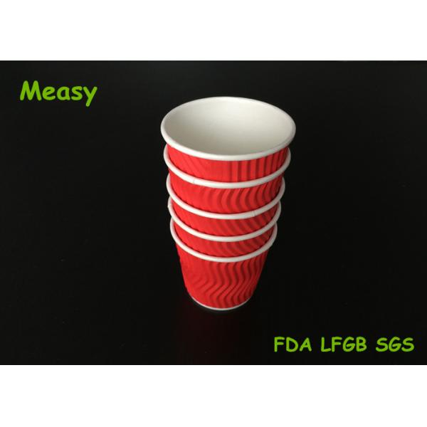 4OZ Red Wave disposable paper tea cups For Hot Drink , Custom Logo