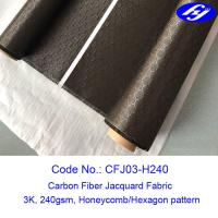 Tissu de jacquard de fibre de carbone du modèle 3K de nid d'abeilles/hexagone pour les pièces composées