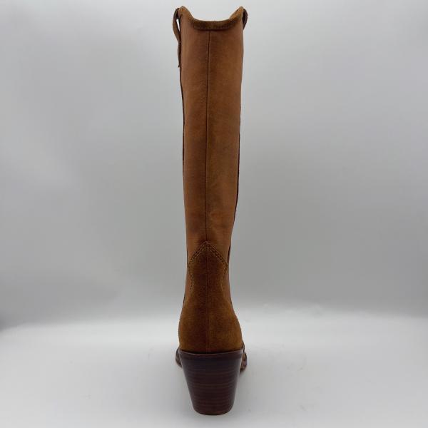 soft cow suede leather with canvas upper，pointed toe Womens genuine Leather winter Dress Boots