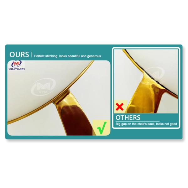 Netflix Style Gold Stainless Steel Banquet Wedding Chair Heart Shaped Backrest Hotel