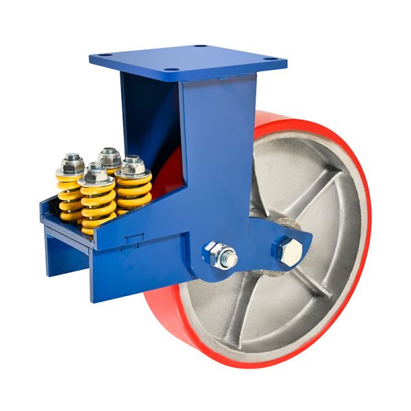 Super Heavy Duty Flat Iron Core Caster 2,000 kg Capacity Rigid / Swivel / Brake 10 × 3 FORGING & ROLLING MILL