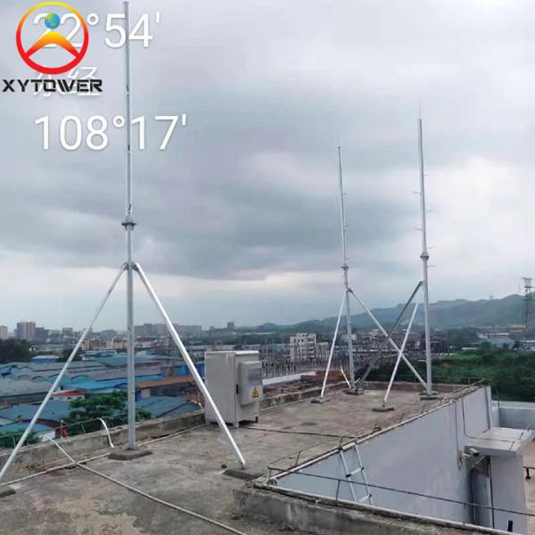 Self Supporting Galvanized Steel Pole Rooftop Antenna Tower For Telecom