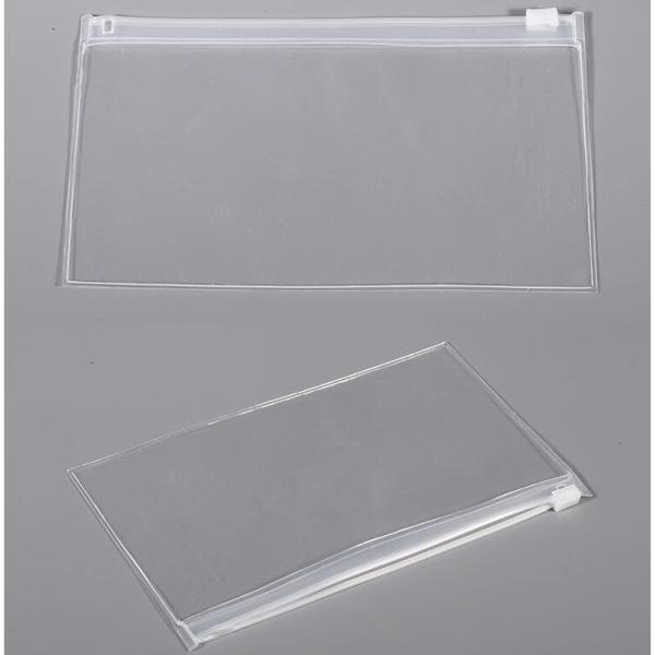 Pvc Makeup Cosmetic Bag Resealable PVC Slider Zip Poly CPE Material