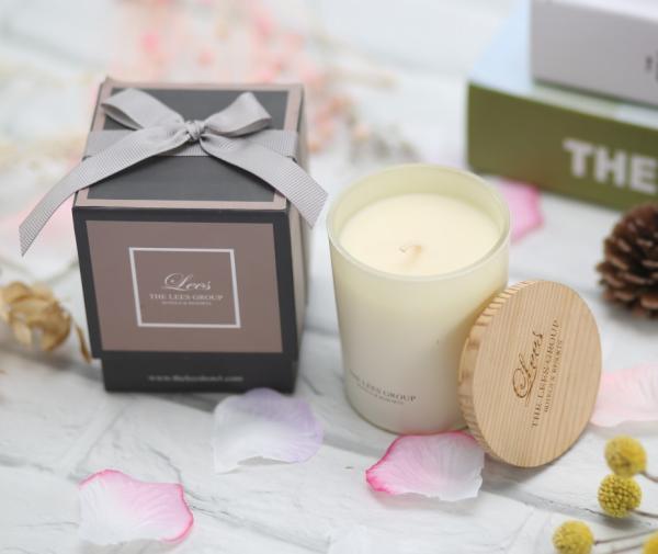 Screen Printing Logo Room Fragrance Candles Matte White Jar With Wooden Lid