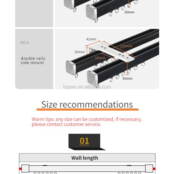 Ready ship supply white black color single double ceiling mounted aluminum curtain track