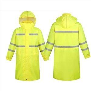 Reflective Raincoat, Classic Raincoat Waterproof Hi Vis Reflective Long Rain Jacket ANSI Class 3 Yellow, 4X-Large