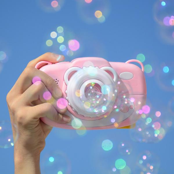 Cartoon CE Water Sprinkler Toys , MSDS 360 Tilt Bubble Blowing Camera