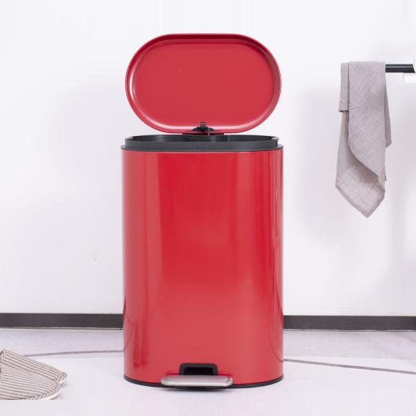 Rectangular Soft Close Pedal Bin with ANTI-FINGERPRINT Function and Durable Stainless Steel Material rounded rectangle trash can
