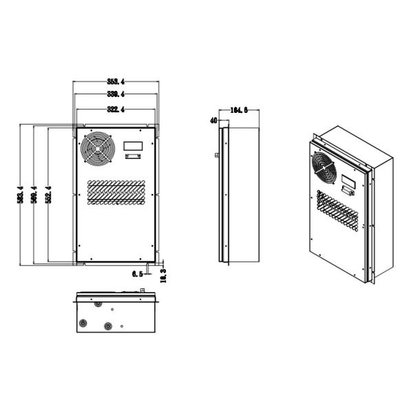 небольшой кондиционер 500W приложения DC воздушного охладителя 48v шкафа ip55
