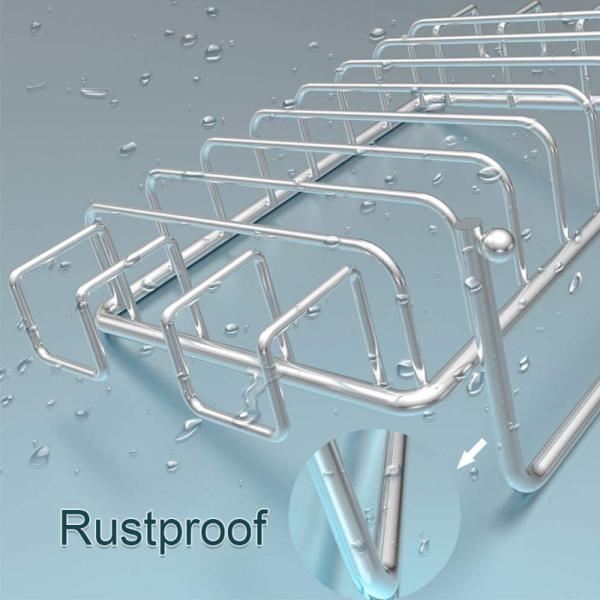 No Drilling Stainless Steel Adhesive Soap Dish Soap Holder for Shower Wall with 4 Hooks