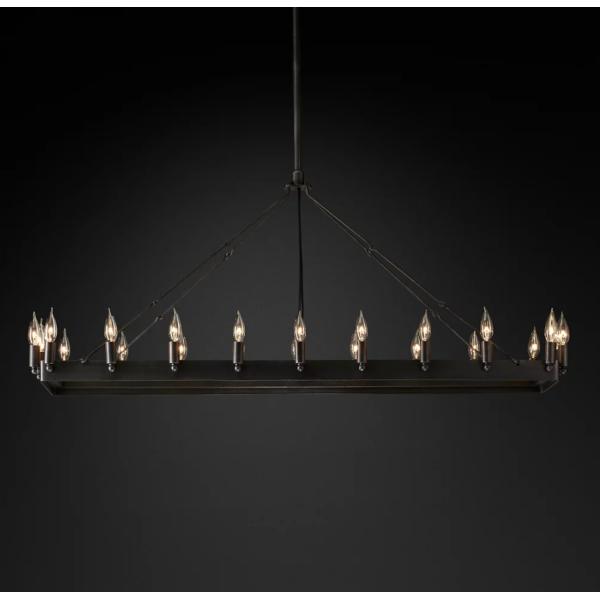 Винтажный френский деревенский люстрарий в стиле фермы с бронзовыми железными украшениями