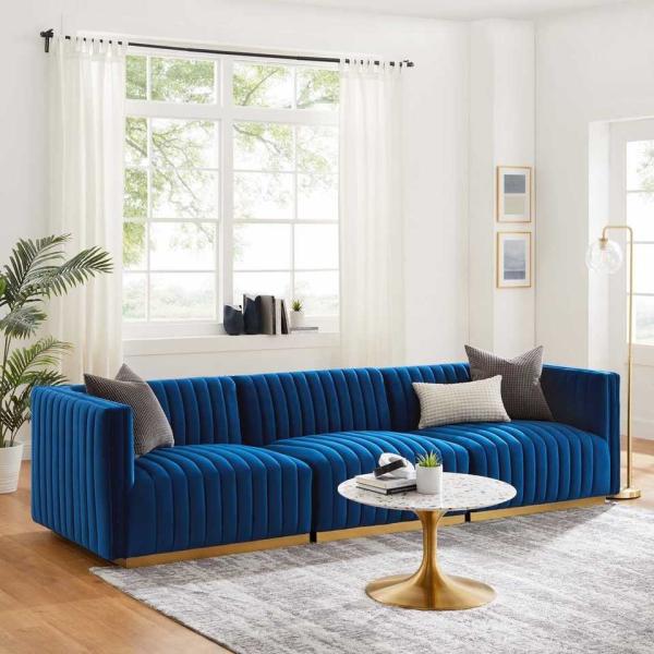 Cara furniture factory direct salsofa set module 3 seater sofas luxury velvet fabric upholstered Living room