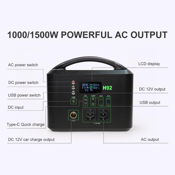 1000w Outdoors все в одном накоплении энергии солнечной системы Lifepo4 портативном