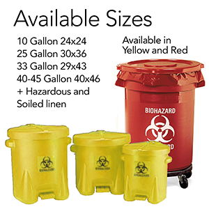 Biohazard Treatment Bags, Sterilized Bags, Disposal Bags, Waste Sacks, Hazardous Waste Bag With Ties