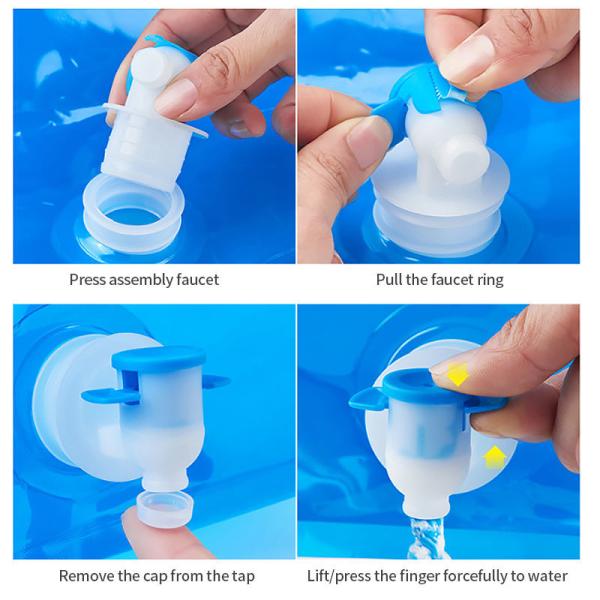 Outdoor Collapsible Foldable Folding Car Water Bags Container Camping Hiking Portable Survival Storage Carrier Bag