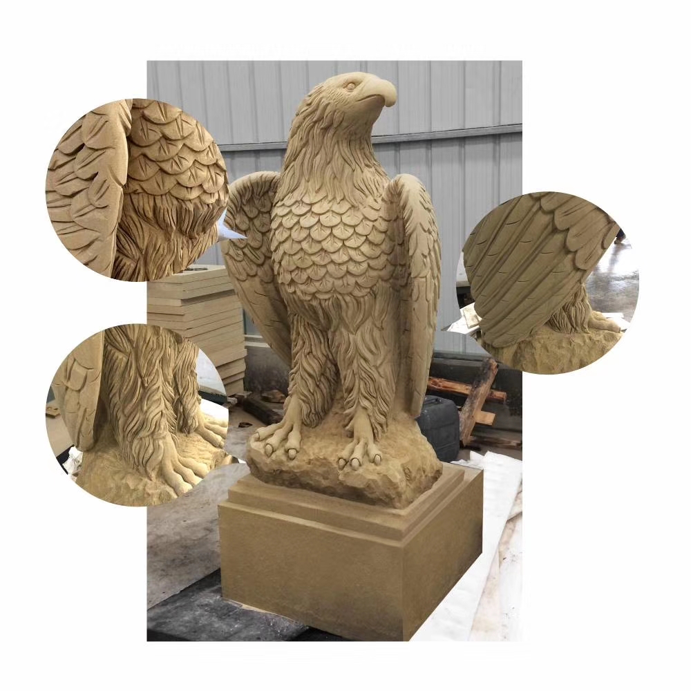 Естественный синий Cnc песчаник рельеф вручную резные песчаник