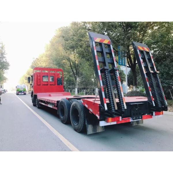 Fábrica DongFeng 8X4 30 toneladas Camión de remolque de cama plana Excavadora Transporte Camión de remolque
