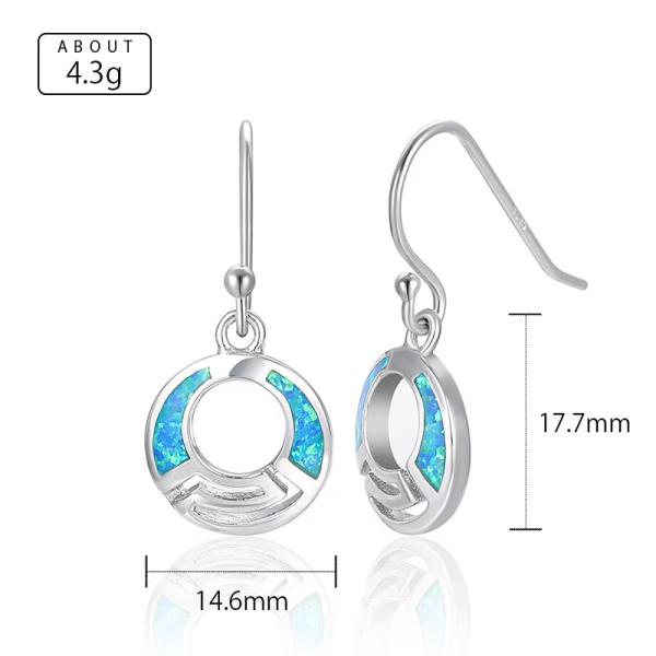 Custom S925 Sterling Blue Opal Necklace Silver Pendant Jewellery