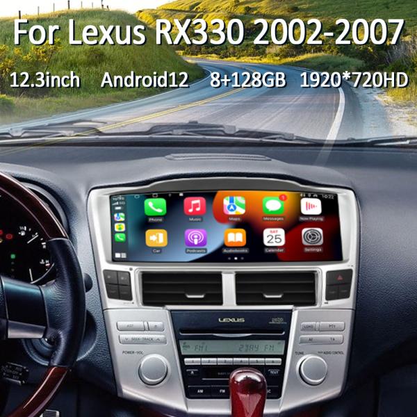 12.3 дюймовый Android Head Unit Для Lexus RX330 2002-2007 Мультимедийный проигрыватель Авто стерео GPS навигация беспроводная Carplay