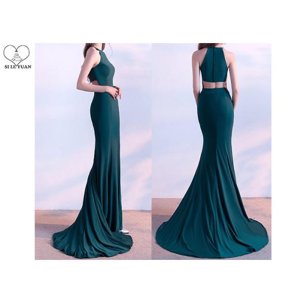 Mermaid Black Wedding Bridesmaid Dresses Sleeveless Open Slit Sweep Train