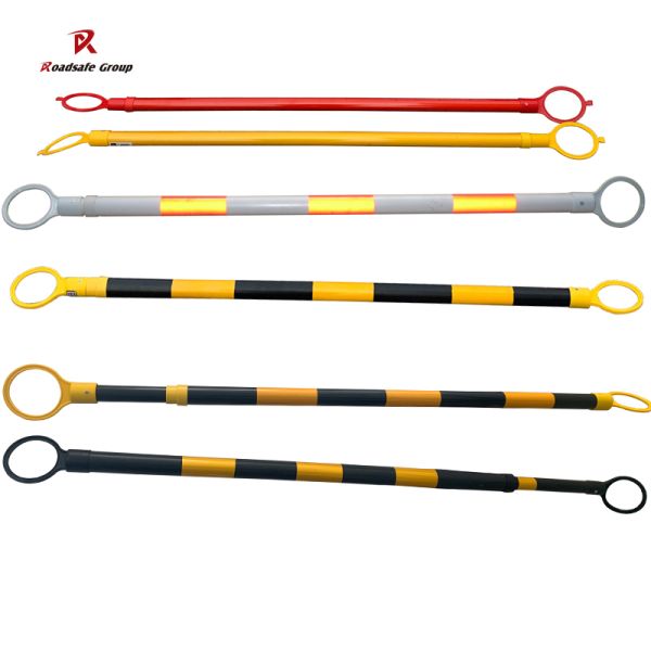 2.2meters Traffic Cone Tail Pole Connector PVC Collapsible Retractable Traffic Cone Bar White Reflector Delineator Post