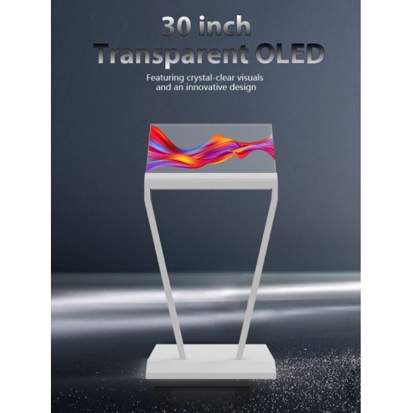 30 Inch 1080×1920 Resolution Transparent OLED Display Price With All-Glass Touch Screen Kiosk From China